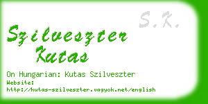 szilveszter kutas business card